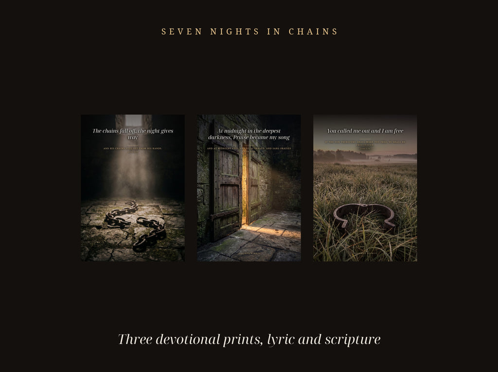 Seven Nights In Chains, three devotional prints